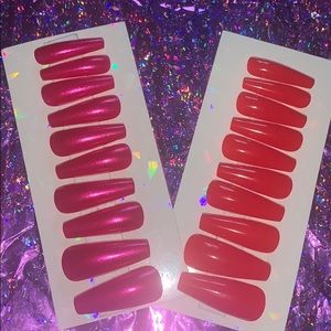 Solid Red 10ct press on set